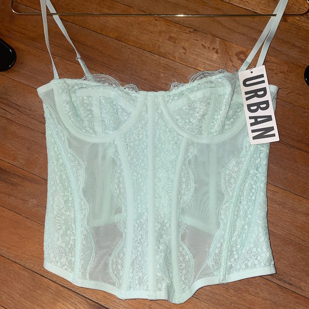 urban outfitters corset light blue size Medium